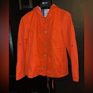Anthropology TULLE Orange Hooded Lined Jacket
